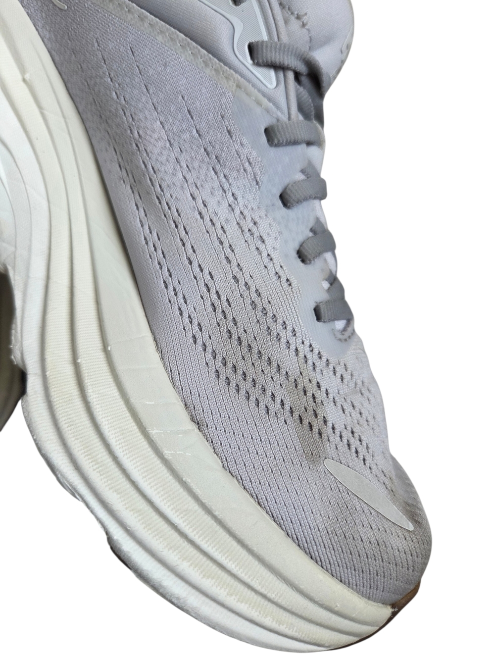 HOKA Bondi 8 Light Gray/White Sz 8 - Picture 9 of 14